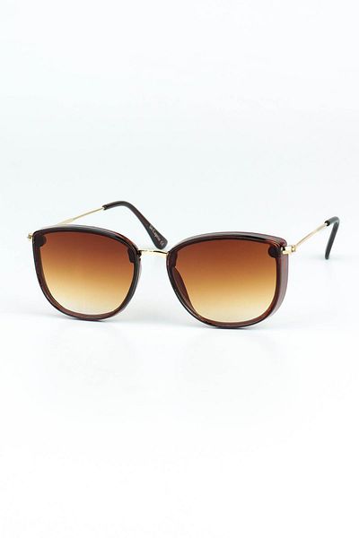 Di Caprio Women's Brown Uv400 Protected Oval Model Sunglasses