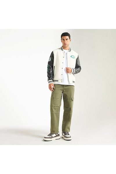 FAV Varsity Print Button Through Jacket With Pockets