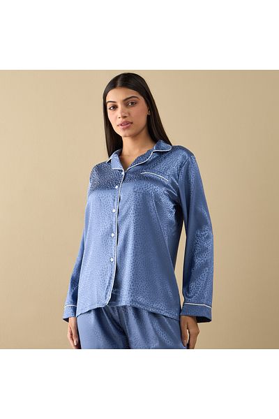 FAV All-over Animal Print Long Sleeve Shirt And Elastciated Pyjama Set