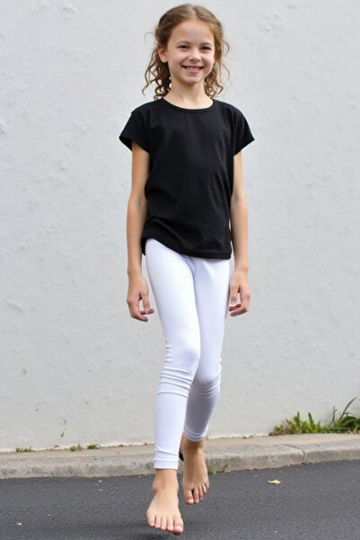 Cloise Colanți albi pentru copii din bumbac și lycra elastici