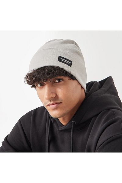 Lee Cooper Set Of 2 - Textured Logo Applique Beanie Cap
