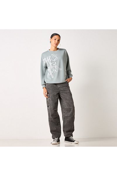 SP Characters Bugs Bunny Print Sweatshirt With Long Sleeves