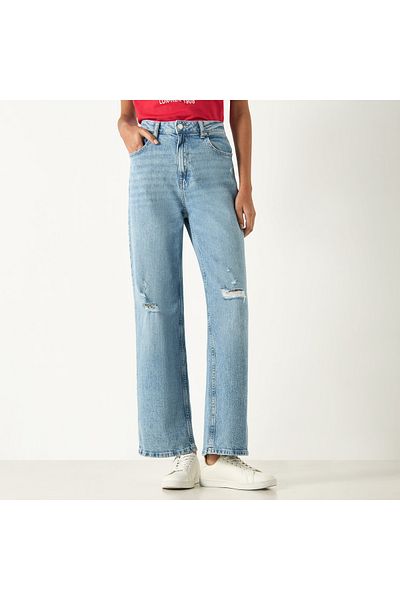 Lee Cooper Ripped Detail Jeans With Pockets