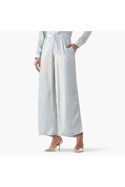 2Xtremz Textured Wide Leg Pants With Pockets