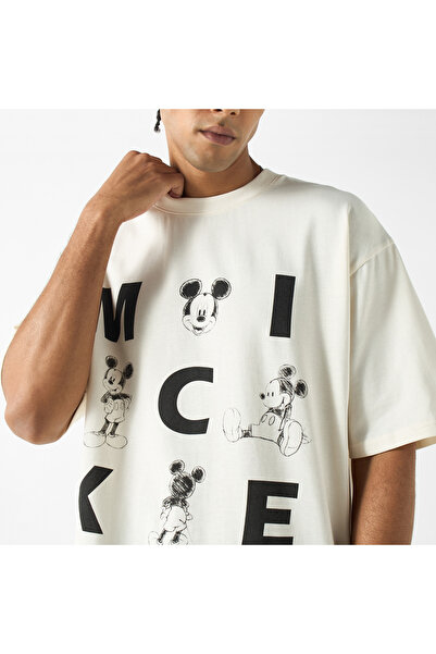 SP Characters تي شيرت بطبعة ميكي ماوس ورقبة دائرية وأكمام قصيرة