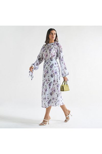 FAV All-over Floral Print Midi Skirt With Elasticised Waistband