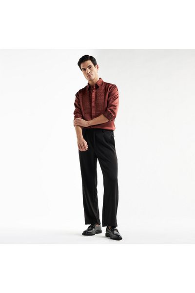 FAV Dress Shirt With Embroidered Bib