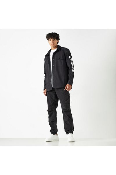 ECKO Unltd Logo Print Utility Shirt With Pockets