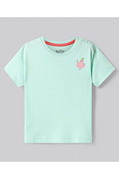 Bonfino Bonfino Cotton Knit Half Sleeves Over Sized T-Shirt with Stripes & Fruit Print Pack of 4-Multicolor