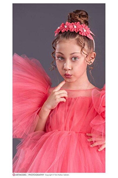 RAPAPA Girl's Tutu Skirt Puffy Sleeves Komotini Crown Evening Dress 1662Nç
