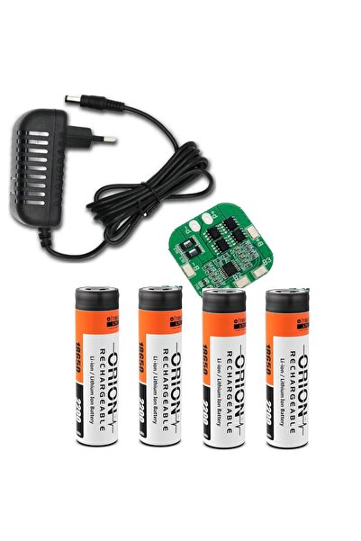 Orion 4 Adet Orion Li-ion Pil, 4S 20A BMS. ve 18 Volt 1 Amper Adaptör