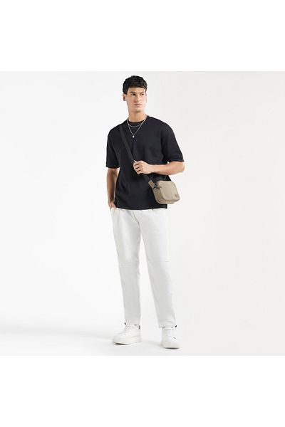 FAV Textured Regular Fit Flexi Waist Trousers With Belt Detail And Pockets