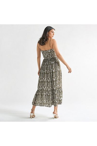 FAV All-over Print Sleeveless Dress With Tiered Detail