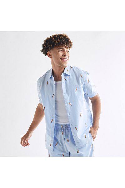 FAV All-over Bird Detail Shirt With Short Sleeves