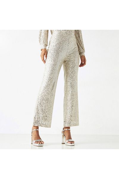 Iconic All-over Embellished Wide Leg Pants