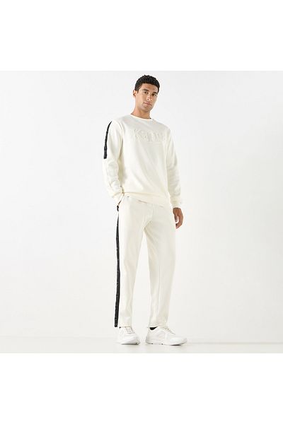 Kappa Tape Detail Track Pants With Elasticated Waistband And Pockets