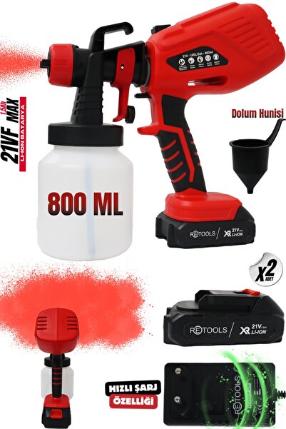 RETOOLS ŞARJLI BOYA TABANCASI KIRMIZI