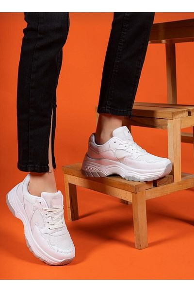 Elit 678 White Lightweight Comfortable High Sole Women's Sports Shoes
