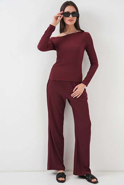 Bigdart 6708 Düşük Omuz Alt Üst Takım - Bordo