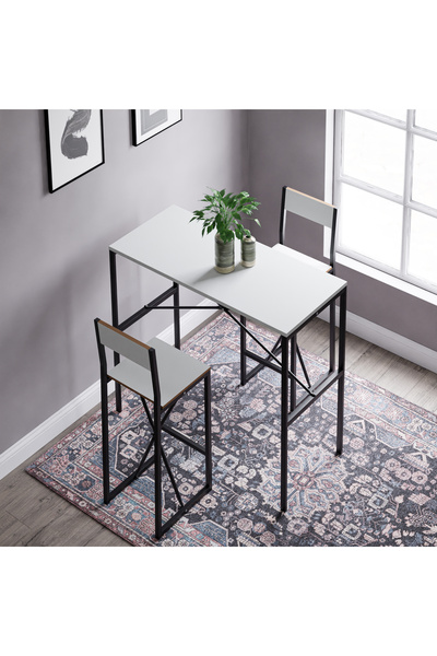 eportatif Gzl Bar Masa Bar Sandalye Yemek Masa Sandalye Takımı Beyaz 1580