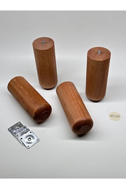 lazzir handle Picior boem dolofan din lemn (A9) (Diametru-7,5..Înălțime-13) Set de 4 picioare Include dispozitiv de montare