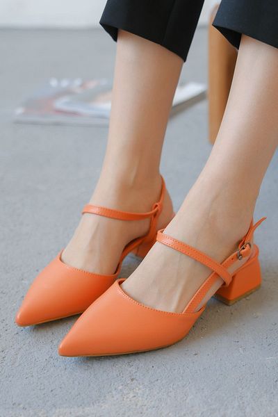 GOFFSHOES Pantofi cu toc scurt Franco portocaliu pentru femei