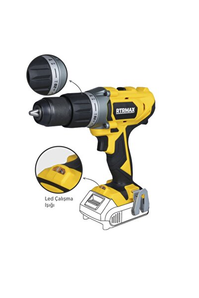 Rtrmax RTX1820B Şarjlı Darbeli Matkap 50 Nm - Akü Hariç