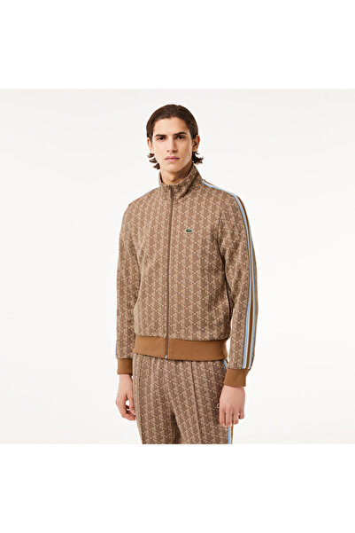 Lacoste Paris Monogram Zip-Up Erkek Kahverengi Eşofman Üstü