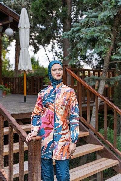 ALFASA Μαγιό Hijab με σχέδιο βανίλιας