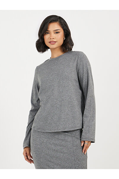 Styli Long Sleeve Knitted Top with Maxi Column Skirt