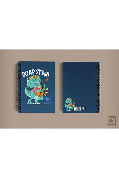 Bi bigelio Roar Star Dinosaur A5 - Unlined Spiral Bigelio Notebook