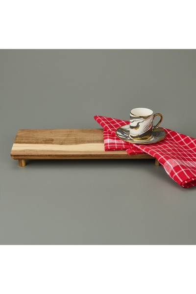Excellent Houseware لوح عرض بأرجل من هاوس وير - بني - 36x14,5x4 سم