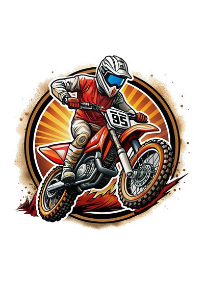 MegaSticker Autocolant Moto Cross Auto, Motocicletă, Cască, Laptop, Parbriz 13x12 Cm