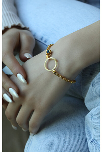 Kuyumcum 14 Ayar Altın Çeyrek Çerçeveli Bileklik