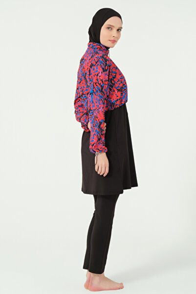 ALFASA Patterned Crop Hijab Swimsuit