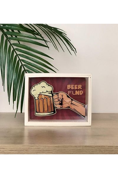 Gift Moda Ξύλινος κουμπαράς με σχέδιο Beer Flnd
