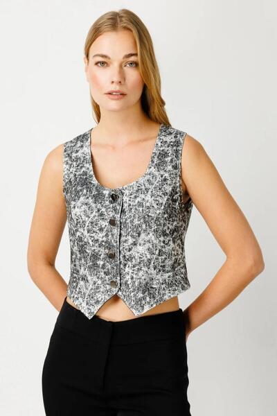 On Fashion Жилет з коміром та паєтками