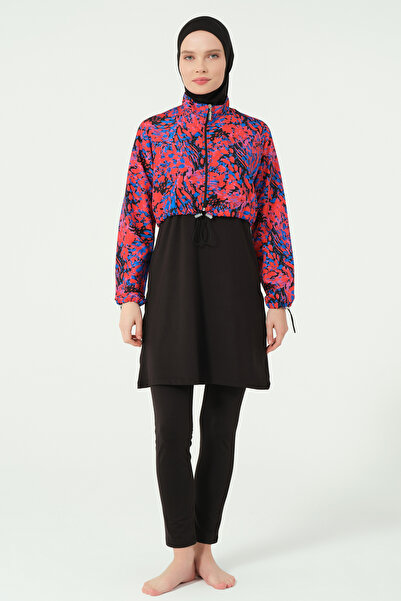 ALFASA Patterned Crop Hijab Swimsuit