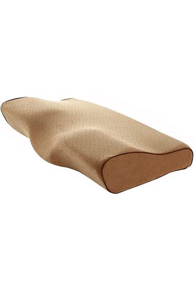 COOYA Contour Memory Foam Pillow, Orthopedic Sleeping, Adjustable Cervical, for Back, Stomach, Camel