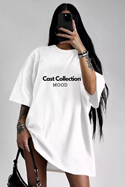 CAST COLLECTİON Γυναικείο μπλουζάκι με ανάγλυφο στάμπα συλλογής White Cast