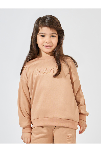 Styli Embossed Print Drop Shoulder Sweatshirt & Jogger Set