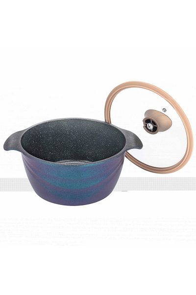 Neoklein Oala Neoklein CSG18-OceanBlue, capac din sticla, 18 cm, 1.8 L, aluminiu, OceanBlue