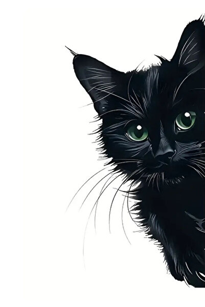 MegaSticker Yavru Kara Kedi Araba, Motorsiklet, Kask, Laptop, Cam Sticker 13x...