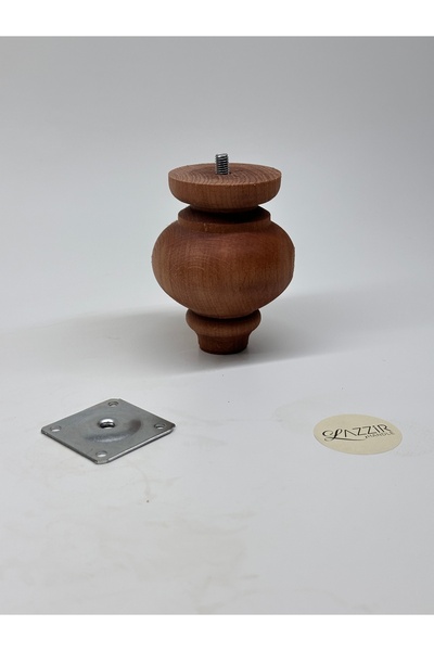 lazzir handle Ahşap Orta Top dar Bohem Ayak (A28) (Çap-7,5..Yükseklik-10) 4 Lü Ayak Set Montaj Aparat Dahil