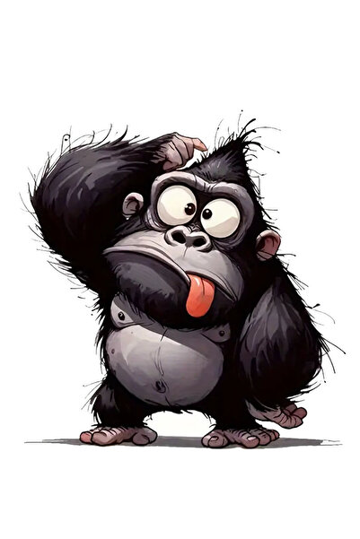 Hobi Butik Sevimli küçük goril Araba, Motorsiklet, Kask, Laptop, Cam Sticker ...