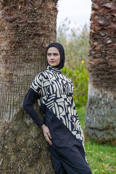 ALFASA Άνετο μαγιό Hijab με μοντέρνο σχέδιο