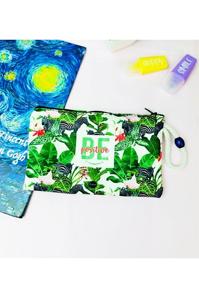 Gift Moda Portofel cu suport pentru stilou din pânză cu design pozitiv