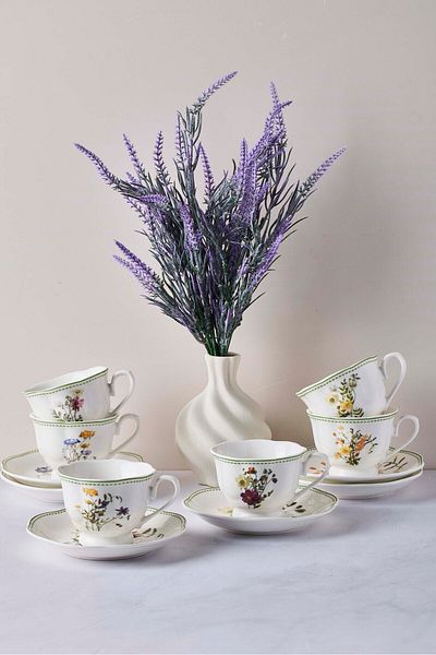 Perotti Secret Garden 12-Piece Porcelain Coffee Set for 6