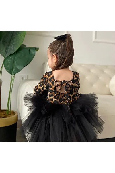 Tinypeople Girl's Back-Tie Leopard Print Tutu Evening Dress