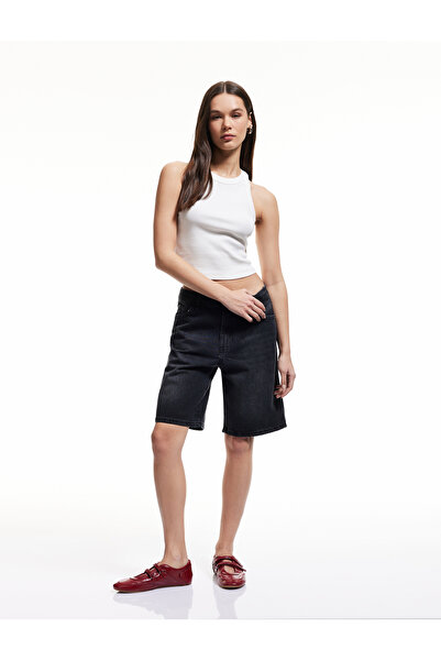 Koton Kadın Kot&Kanvas Şort 5SAL40007MD SİYAH